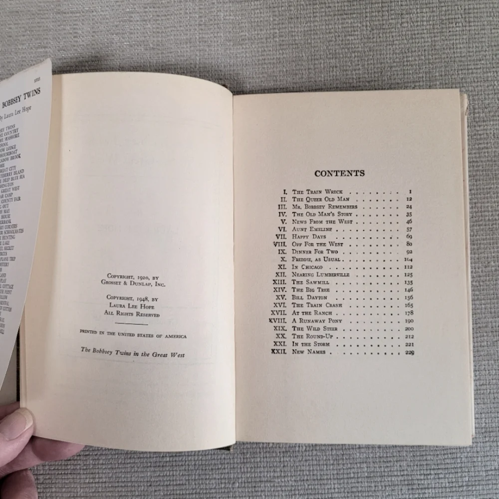 The Bobbsey Twins in the Great West Book Vintage Printed 1948 With Dust Cover